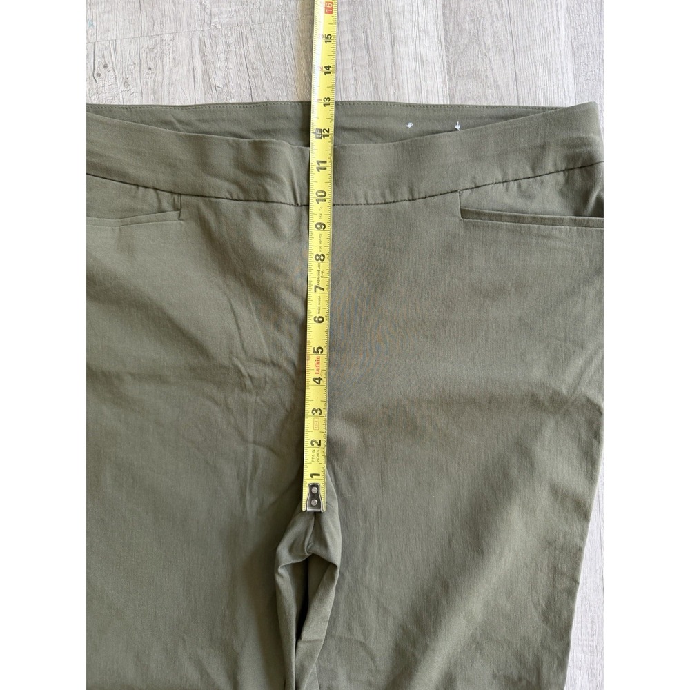 Chicos Perfect Stretch Ankle Pants Elastic Waist Olive Green Size 3R US 16R - Picture 9 of 14